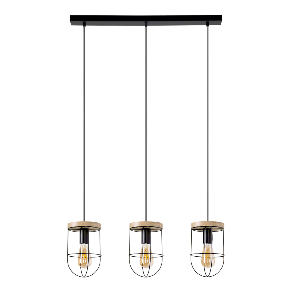 Rustikálne závesné svietidlo dubové drevo RENO III, 3xE27