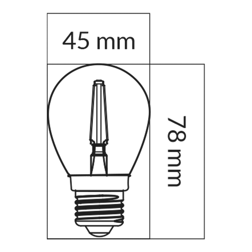Žiarovka LED E27 1,3W ORO-E27-G45-FL-CLARO-1,3W-WW teplá farba