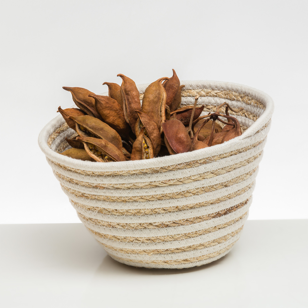 Pletený košík v štýle boho MIX 22x14 cm