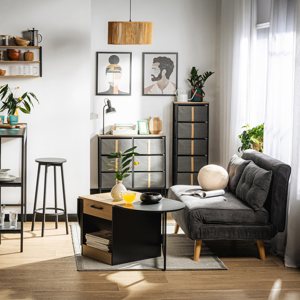 Vysoká komoda z textilu LENISSO