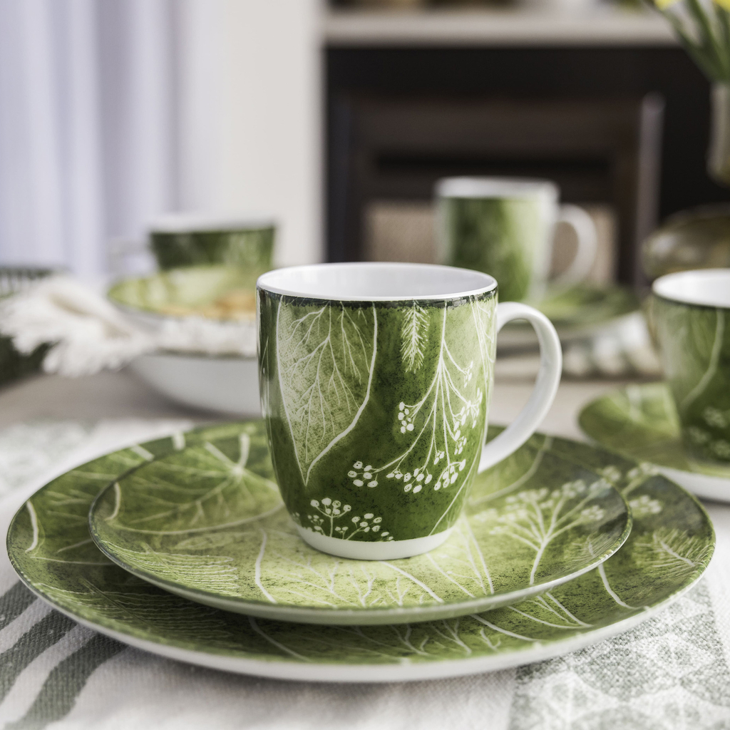 Jedálenský tanier ŠTYRI ROČNÉ OBDOBIA zelený 27 cm