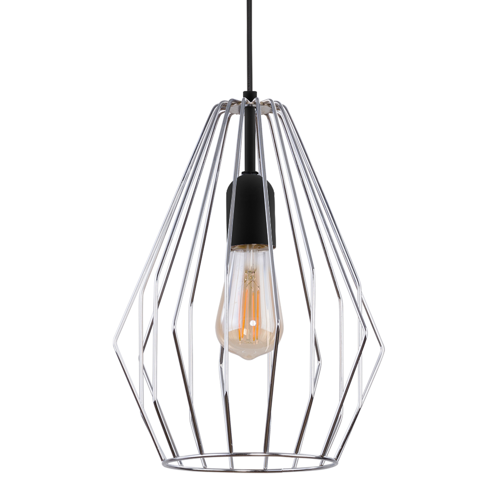 Závesné svietidlo BRYLANT čierno-strieborné 23 cm