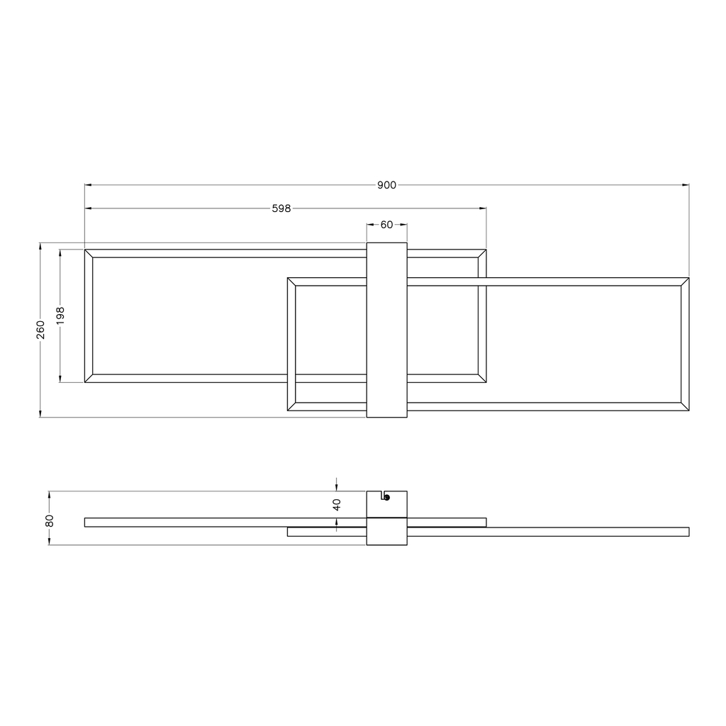 Geometrické stropné LED svietidlo z borovicového dreva MINAR 90 cm