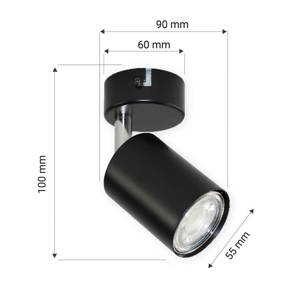 Bodové nástenné svietidlo ORO GAVIA čierne