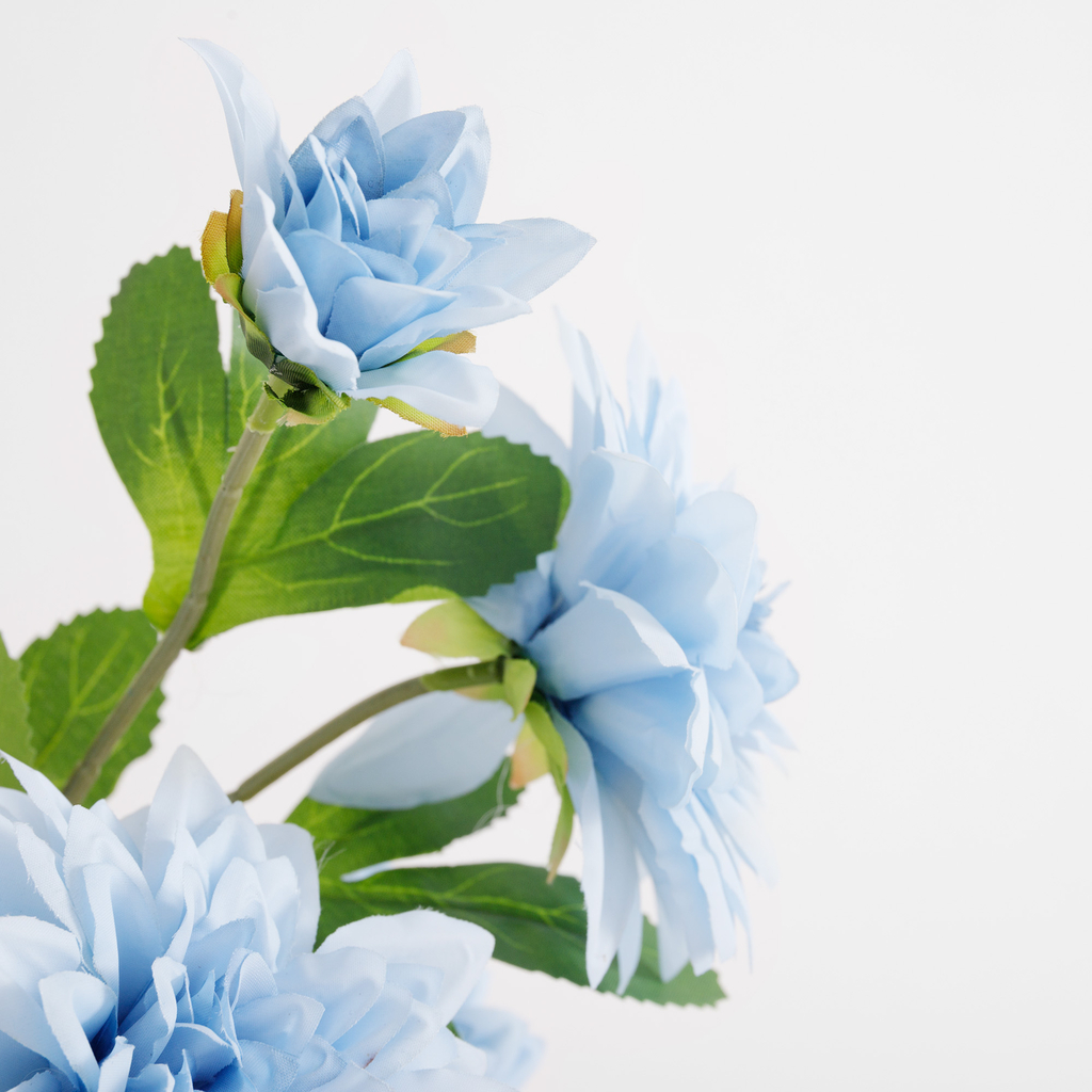 Umelý modrý kvet georgíny 70 cm