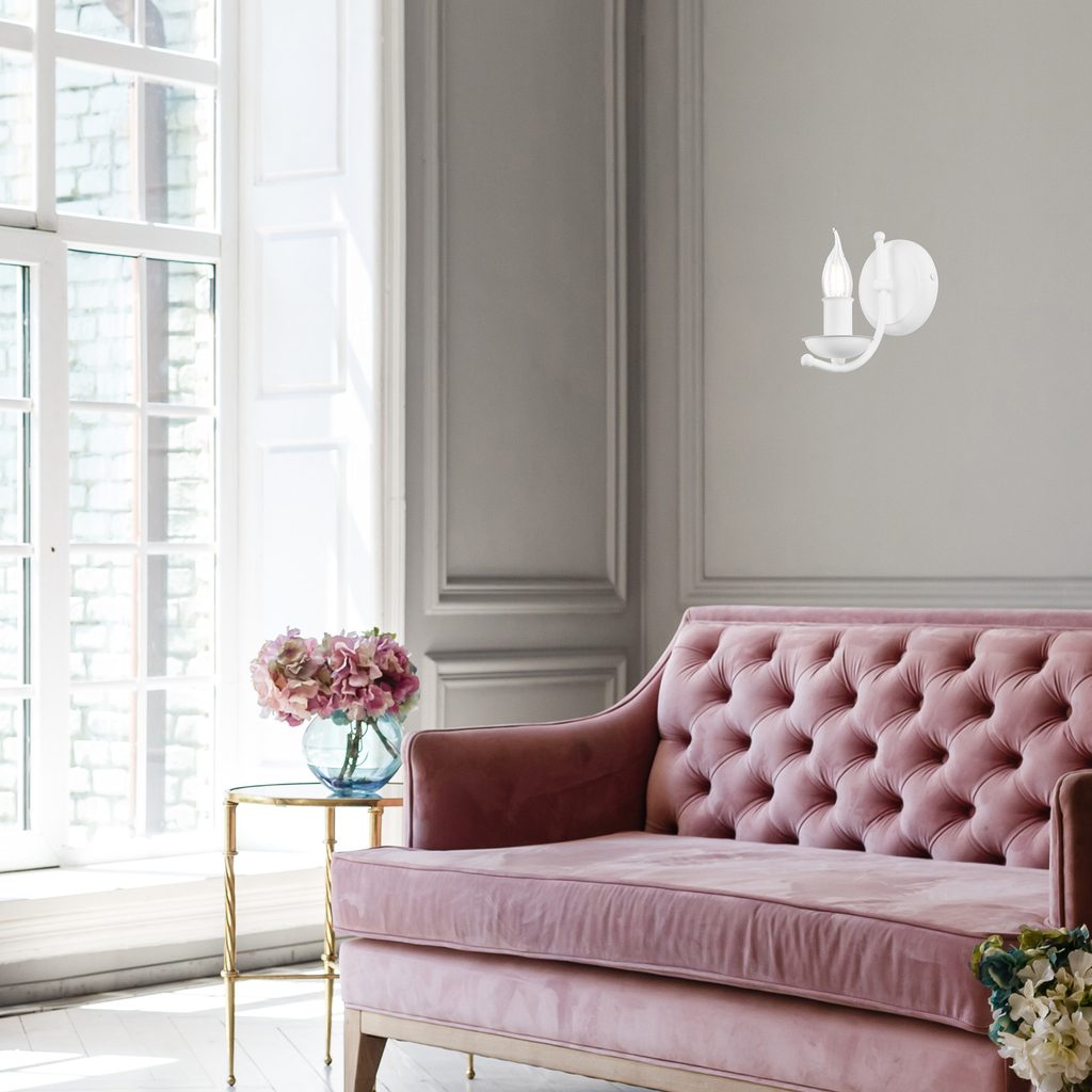 Retro svietnikové nástenné svietidlo LUCY biele