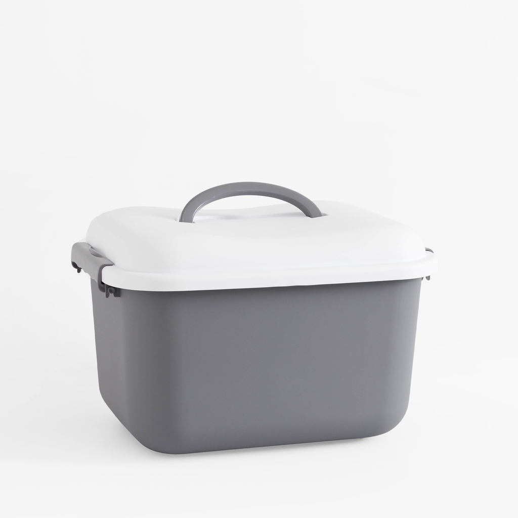 Úložný box na kolieskach bielo-sivé 40x32x26 cm