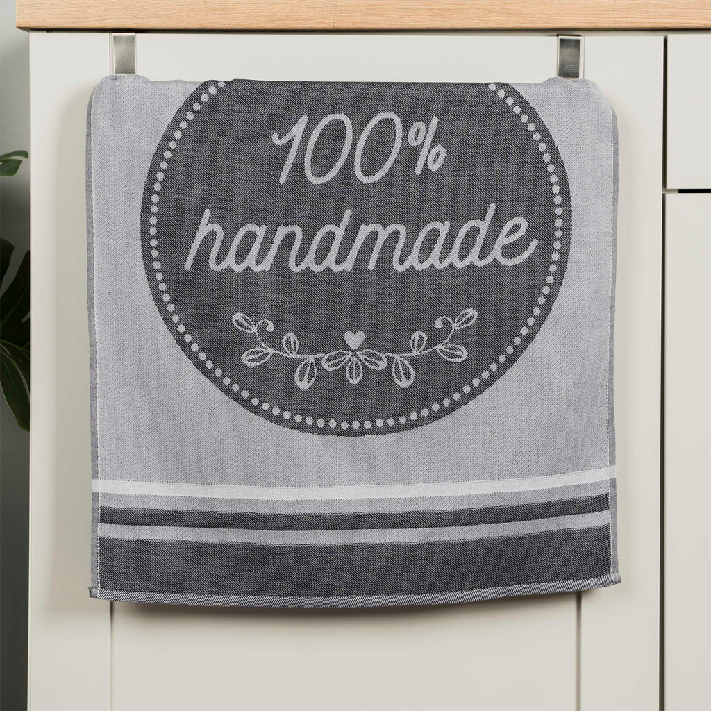 Kuchynská utierka HANDMADE, sivá 50x70 cm