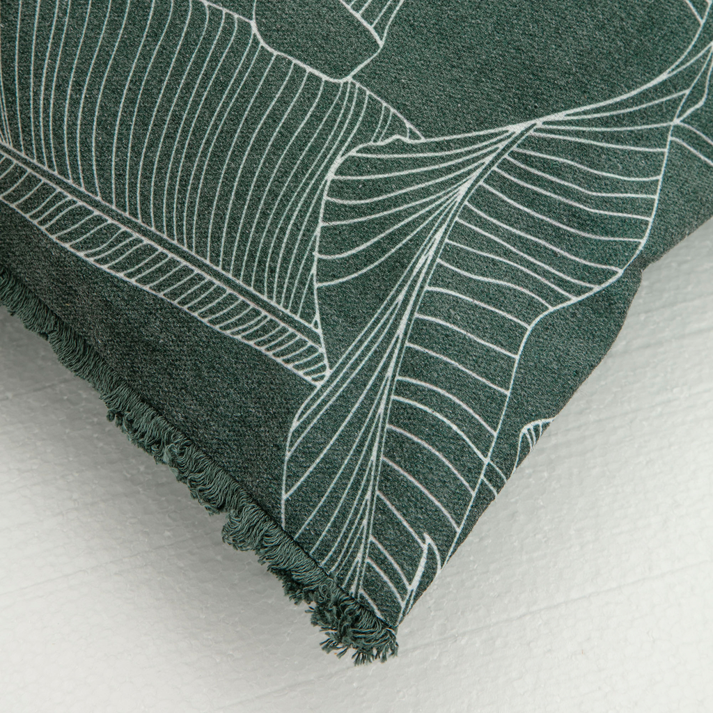 Ozdobná obliečka na vankúš so vzorom listov zelená SESIL 45x45 cm