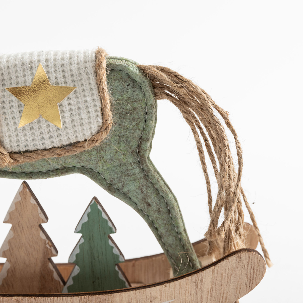 Zelená dekoratívna figúrka HOJDACÍ KONÍK 19,5 cm