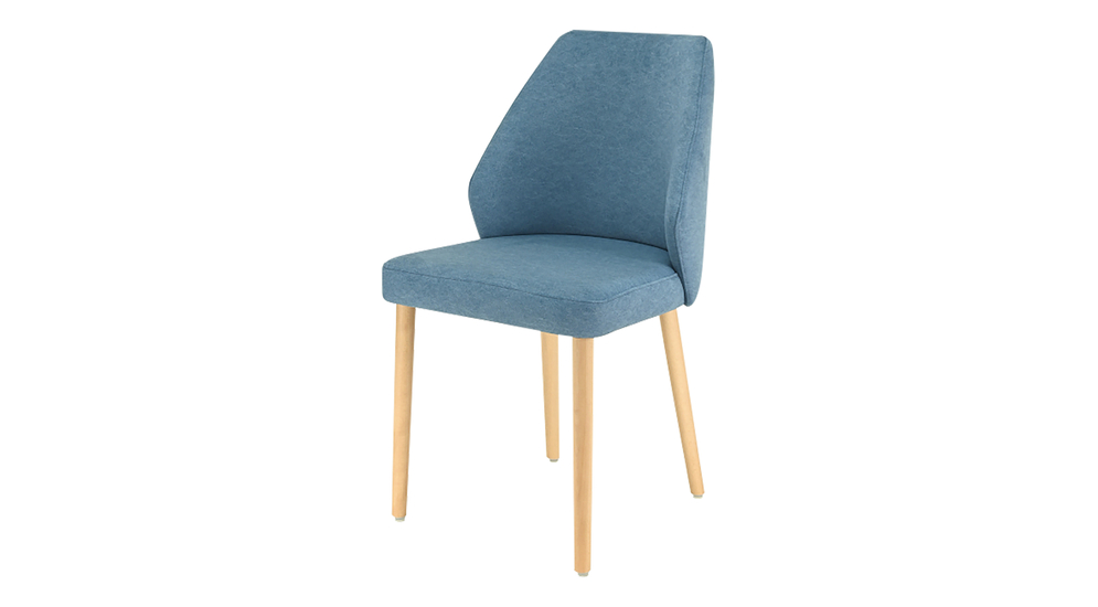 Krzesło z welurem w kolorze zgaszonego niebieskiego