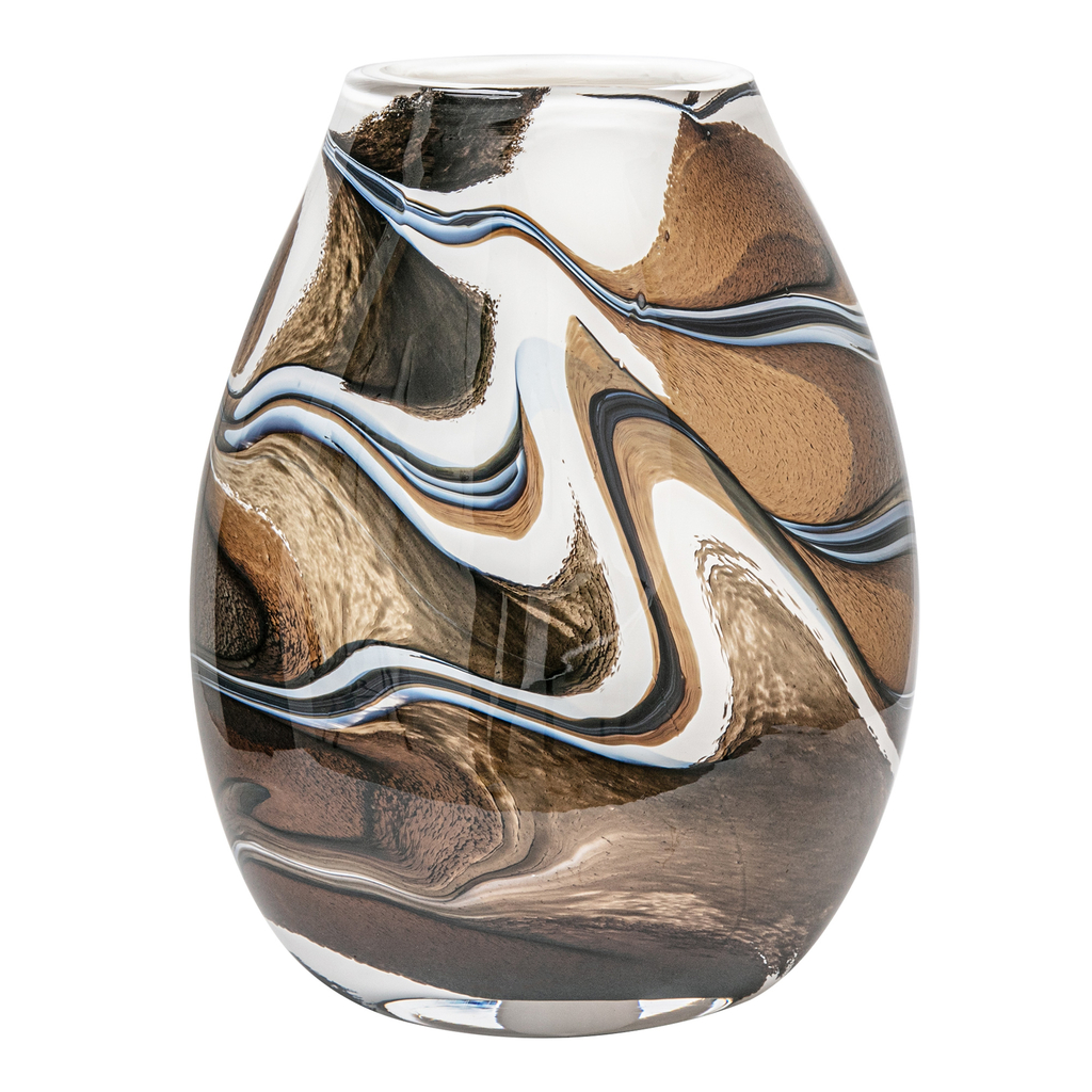 Sklenená váza RETRO hnedá 30 cm