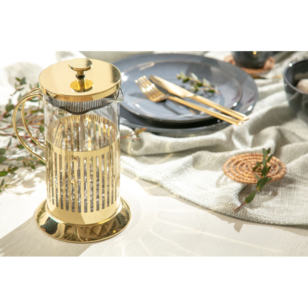 Kanvica zlatá s piestom ROYAL 1l