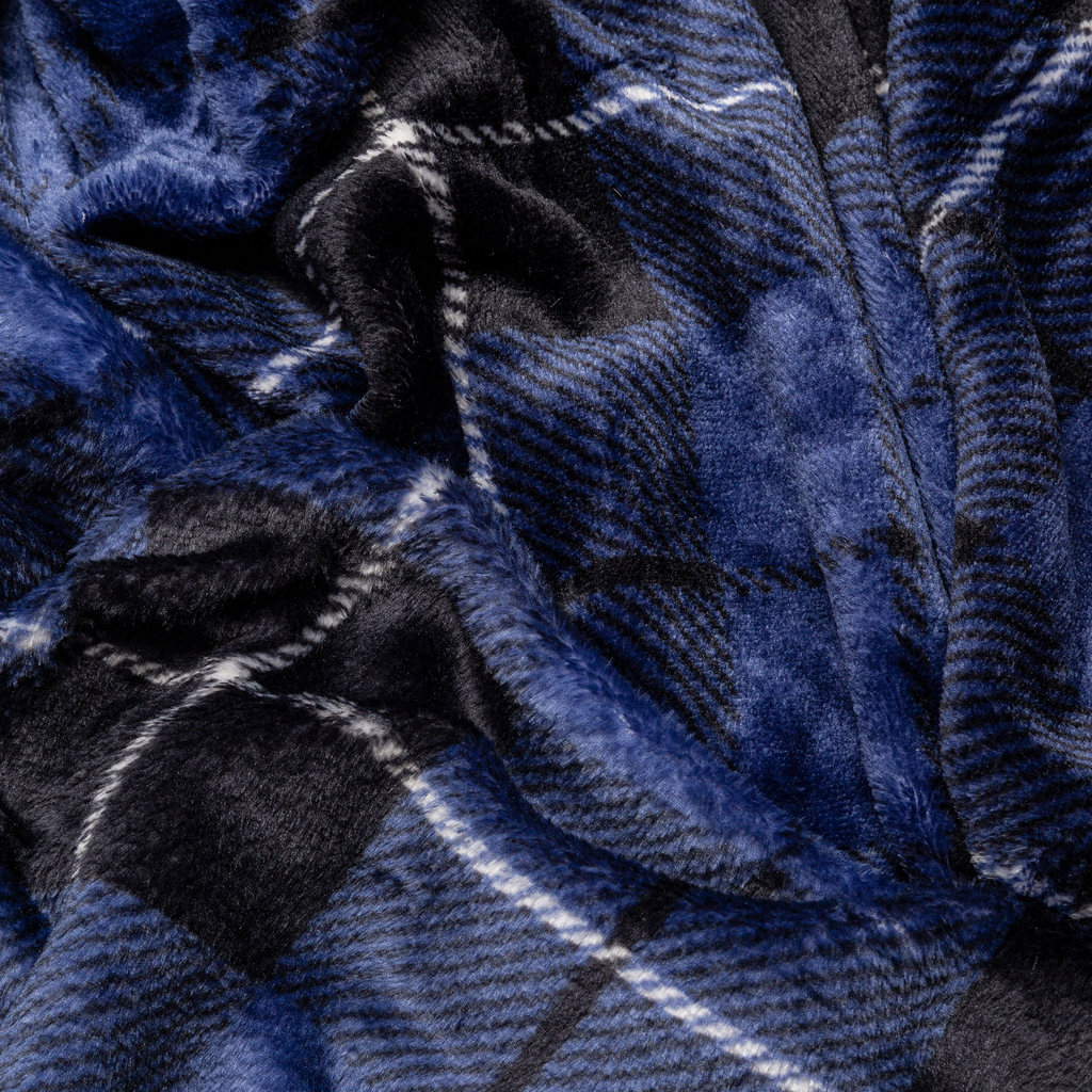 Deka vo vzore škótskej kocky námornícka modrá TYLOR 150x200 cm