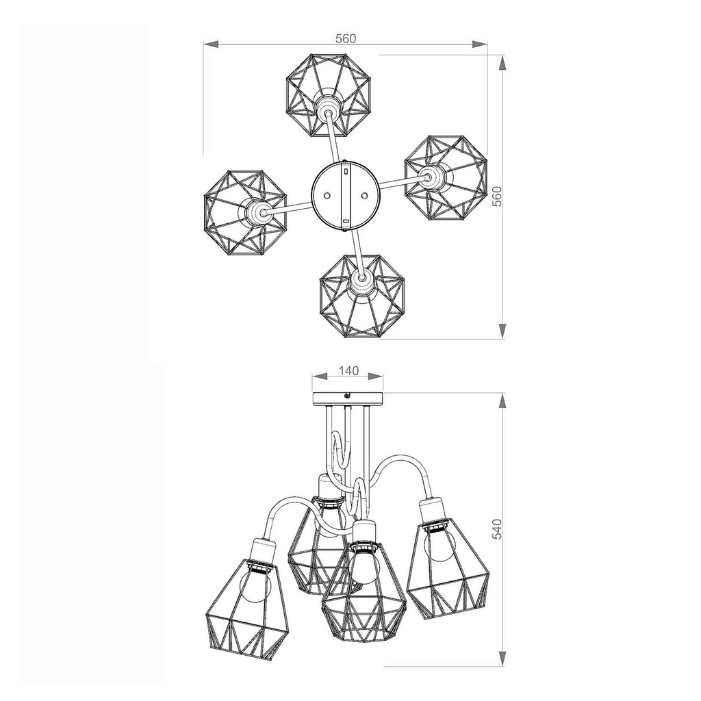 Stropná lampa BERGEN IV 310