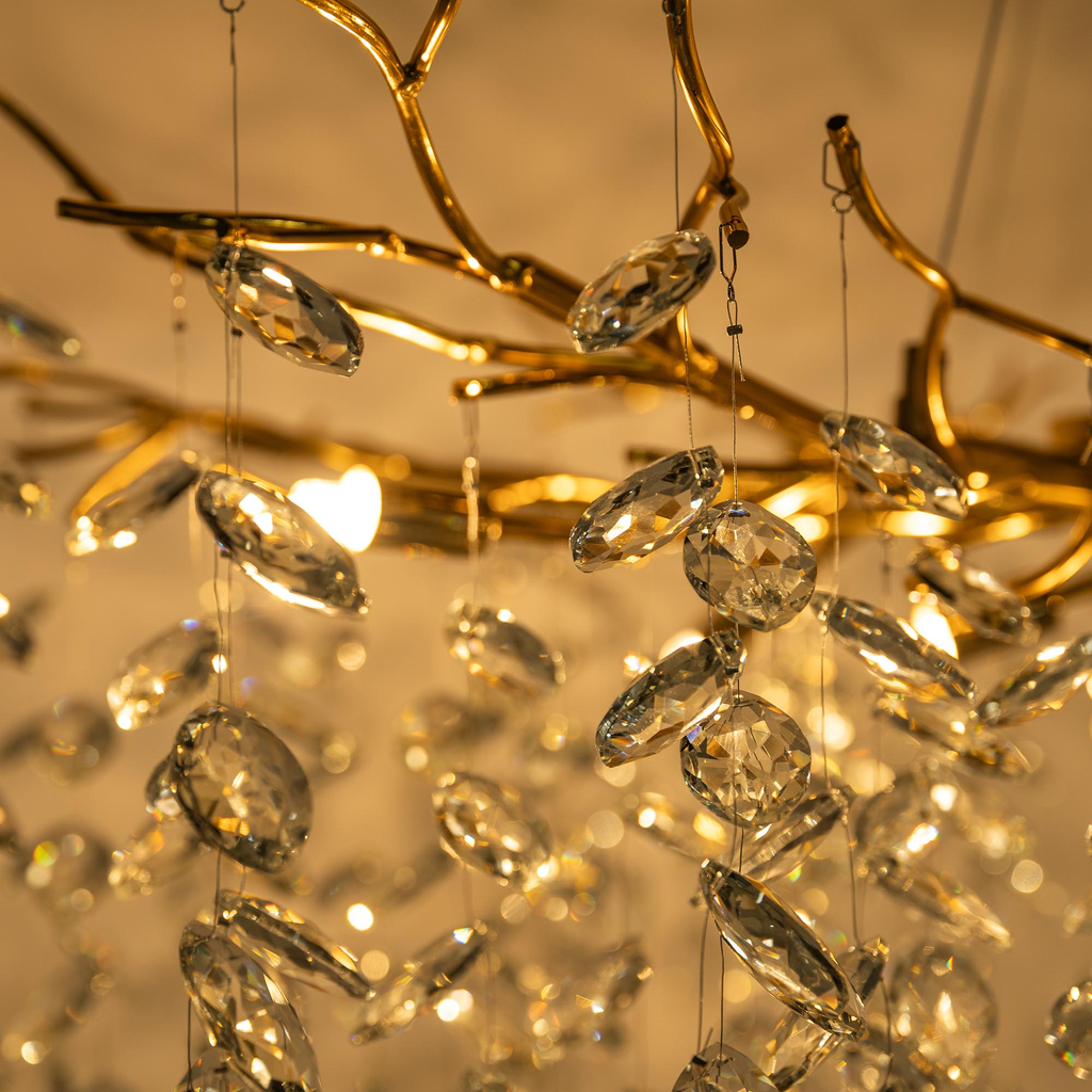 Luster na lanku glamour zlatý CINDY fi100 cm, 10xG9