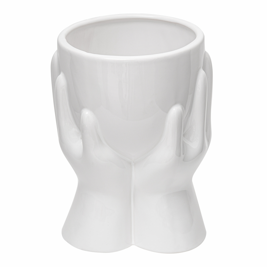 Keramické puzdro s motívom rúk 20,2 cm