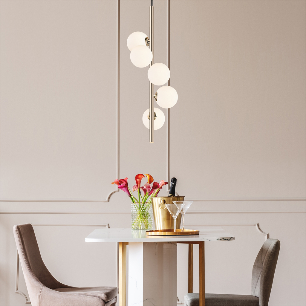 Závesné svietidlo zlaté gule ARCTURUS 5