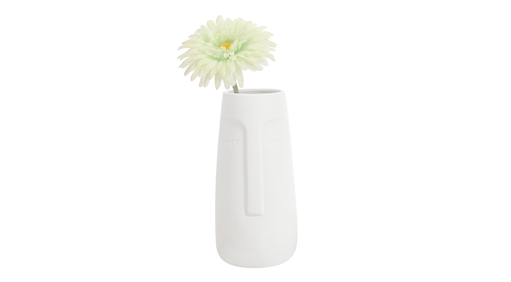 Keramická váza s tvárou biela 25,8 cm