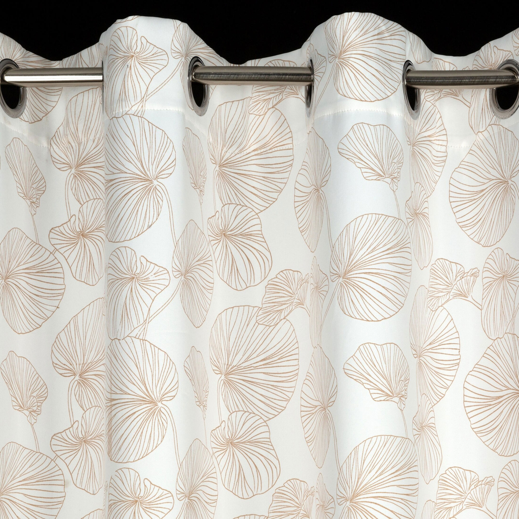 Záves MARIGOLD do obývacej izby v listoch, bielo-zlatá 140x250 cm