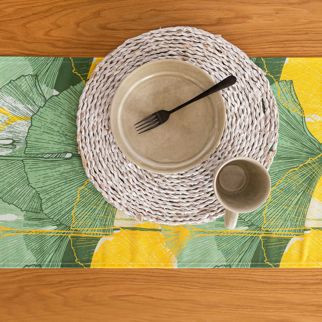 Obrus zeleno-žltý GINKGO 40x120 cm