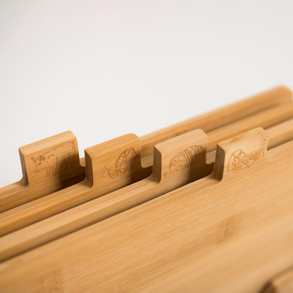 Súprava bambusových dosiek na krájanie, 4 kusy