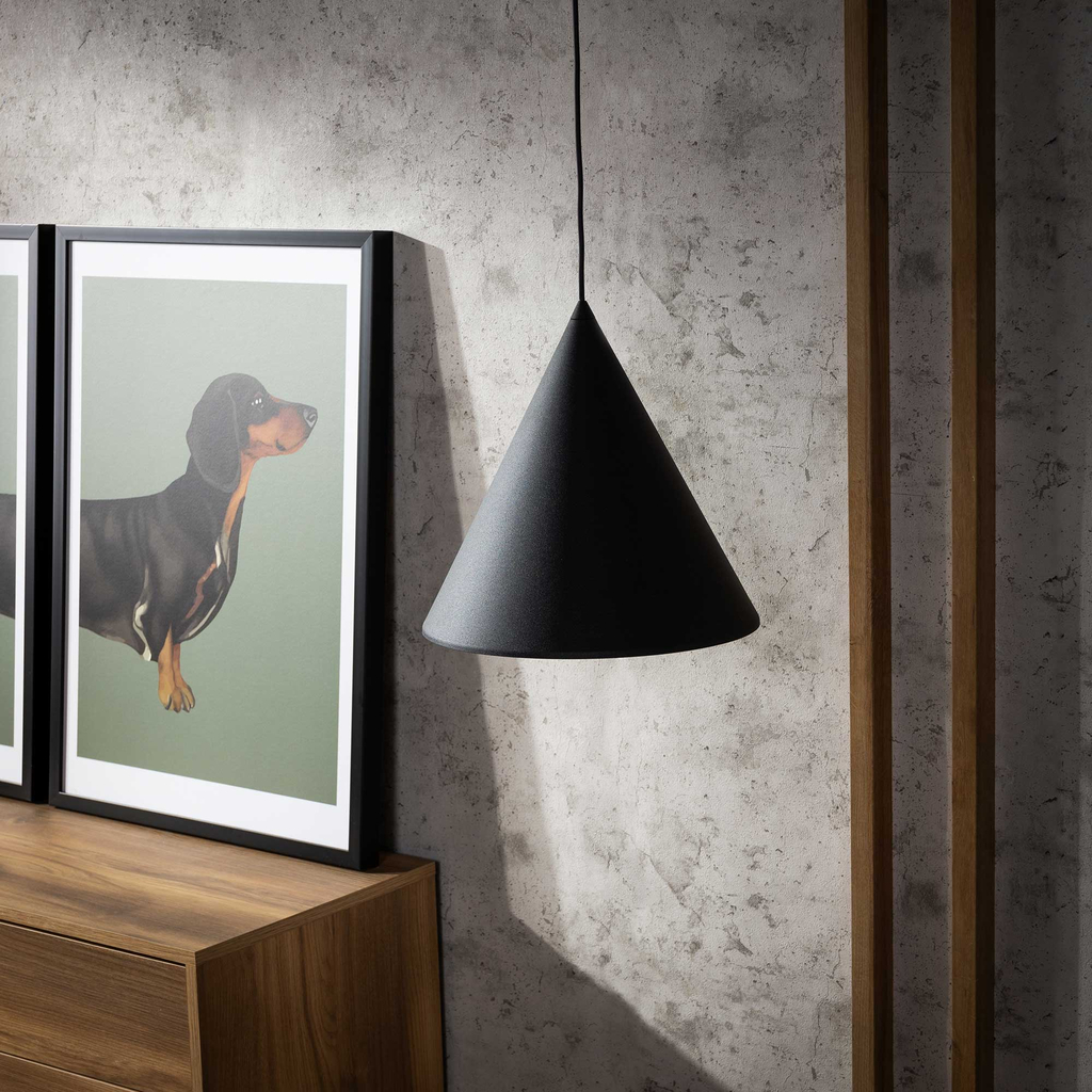 Závesné svietidlo čierne CONO 1