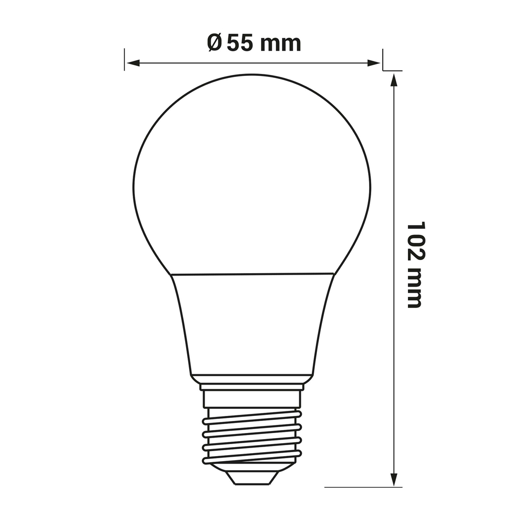 LED žiarovka studená biela ORO-ATOS-E27-A55-5W-CW