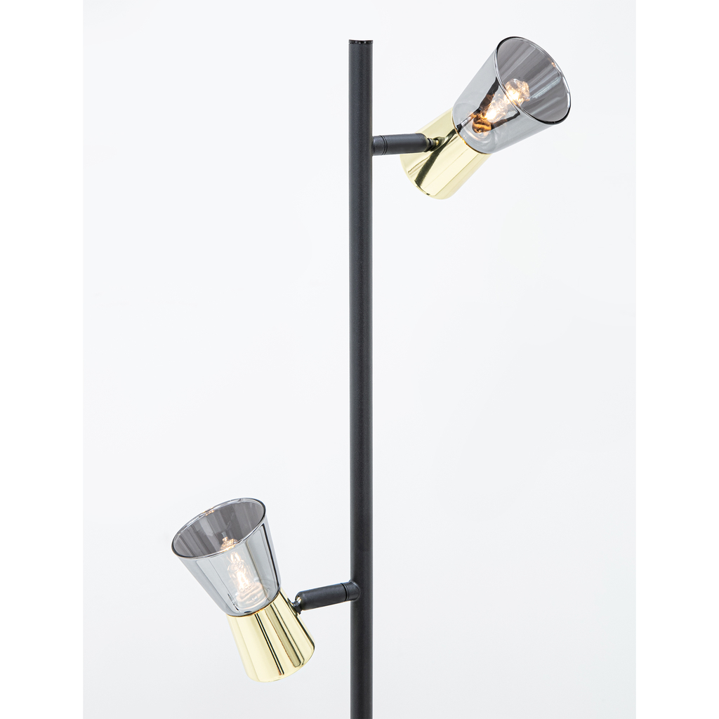 Stojacia lampa v čiernej a zlatej farbe CENTO