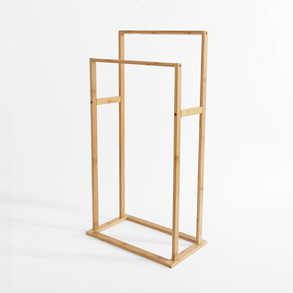 Dvojitý bambusový vešiak na uteráky