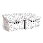 Dekoratívna kartónová krabička BIELI MACKOVIA, súprava 2 ks