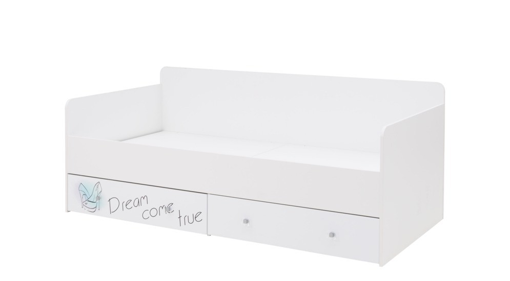 Biela posteľ MODERN so zásuvkami