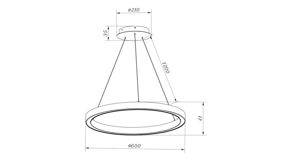 Strieborná Závesná lampa LED CARLO 60 cm