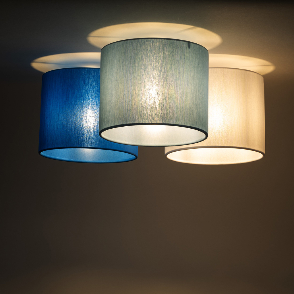 Stropné svietidlo 3 tienidlá modré METIS