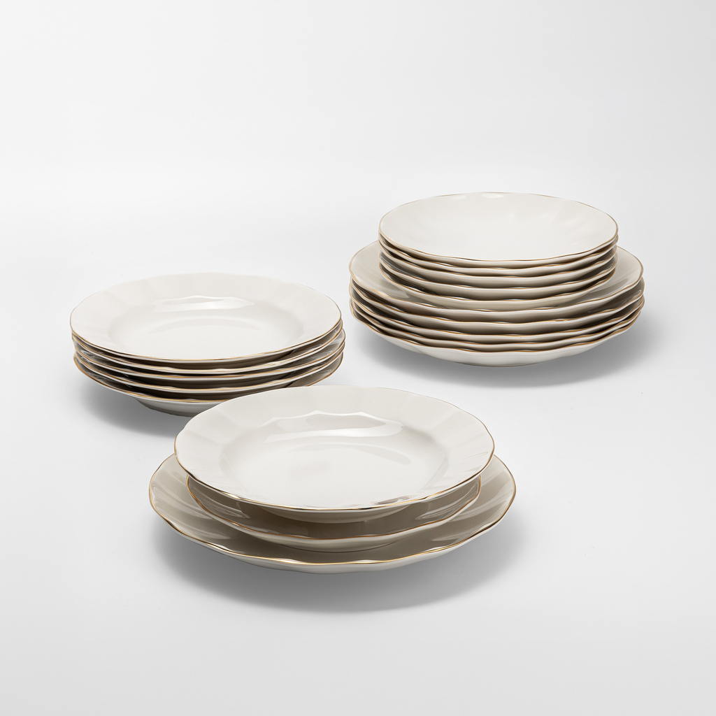 Jedálenská súprava v štýle glamour PERLA, 18 dielna