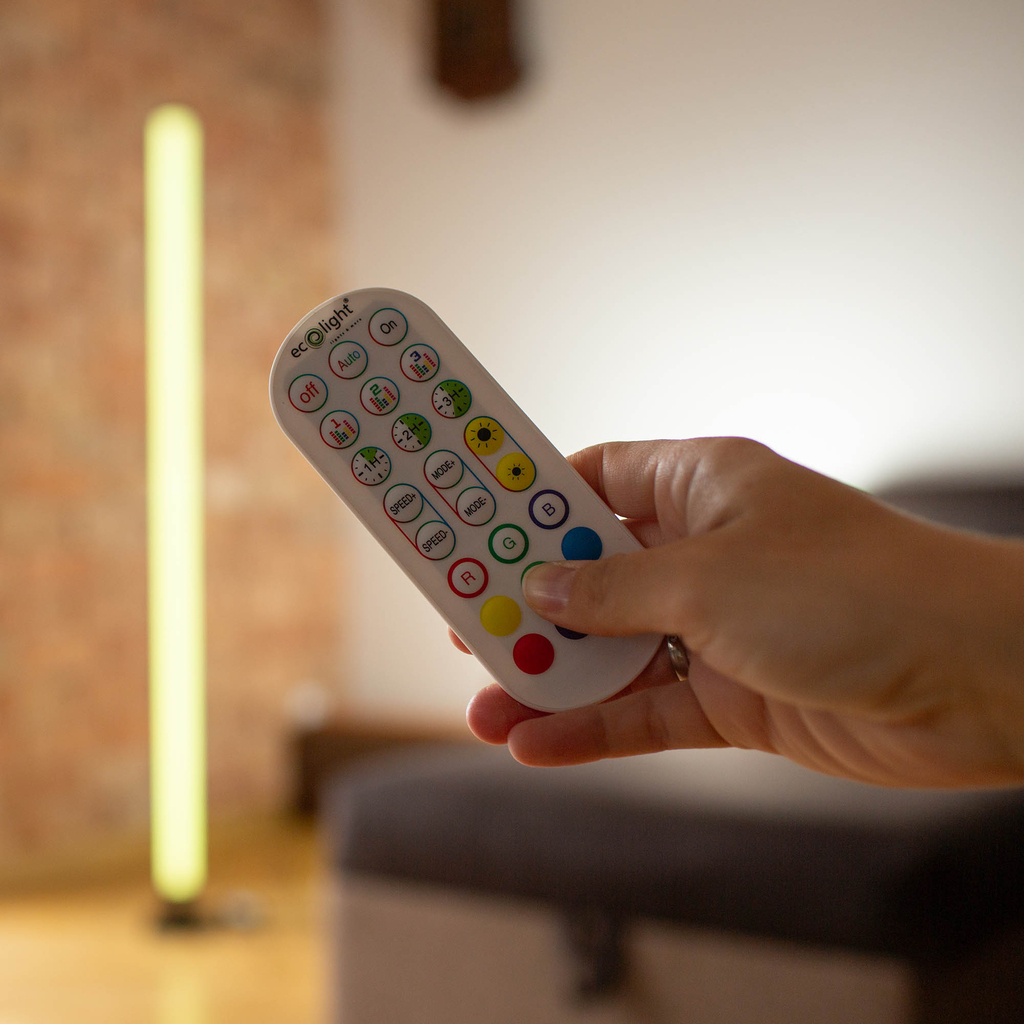 Hudobná stojacia čierna LED RGB lampa TUYA s diaľkovým ovládaním