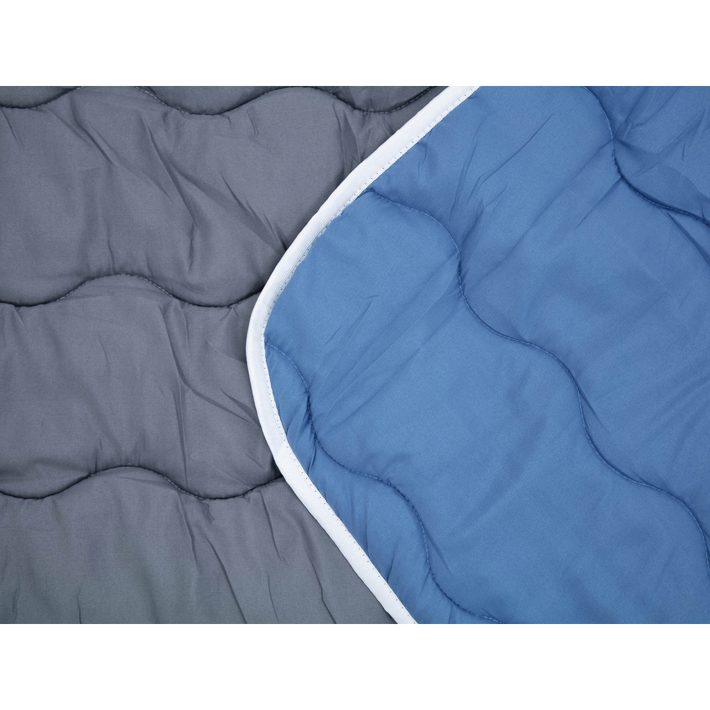 Celoročný obojstranný šedo-modrý paplón DUALO 160x200 cm