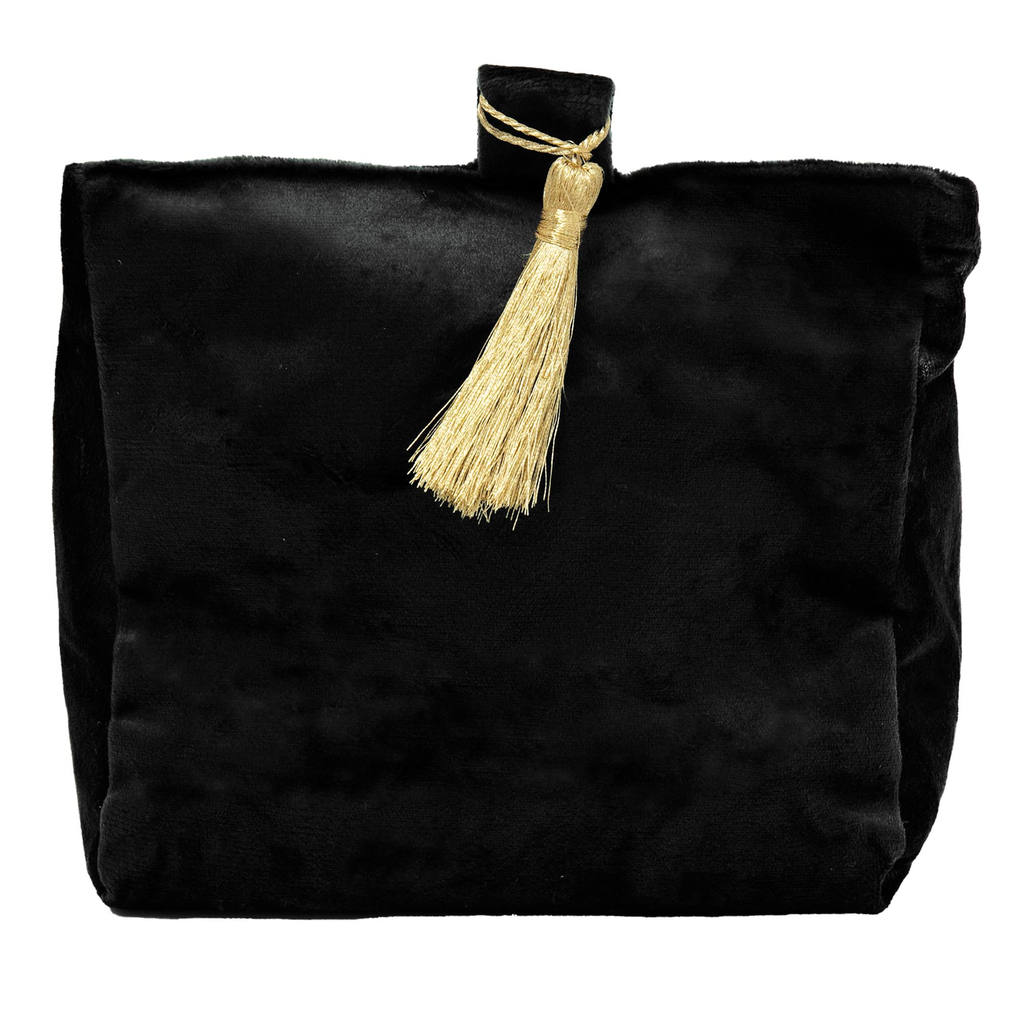 Velúrová zarážka do dverí s chvostom čierna 16 cm