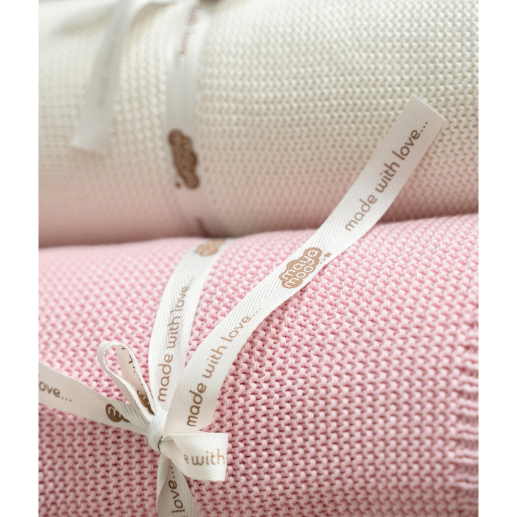 Detská deka bambusová ružová MAYA MOO 80x100 cm