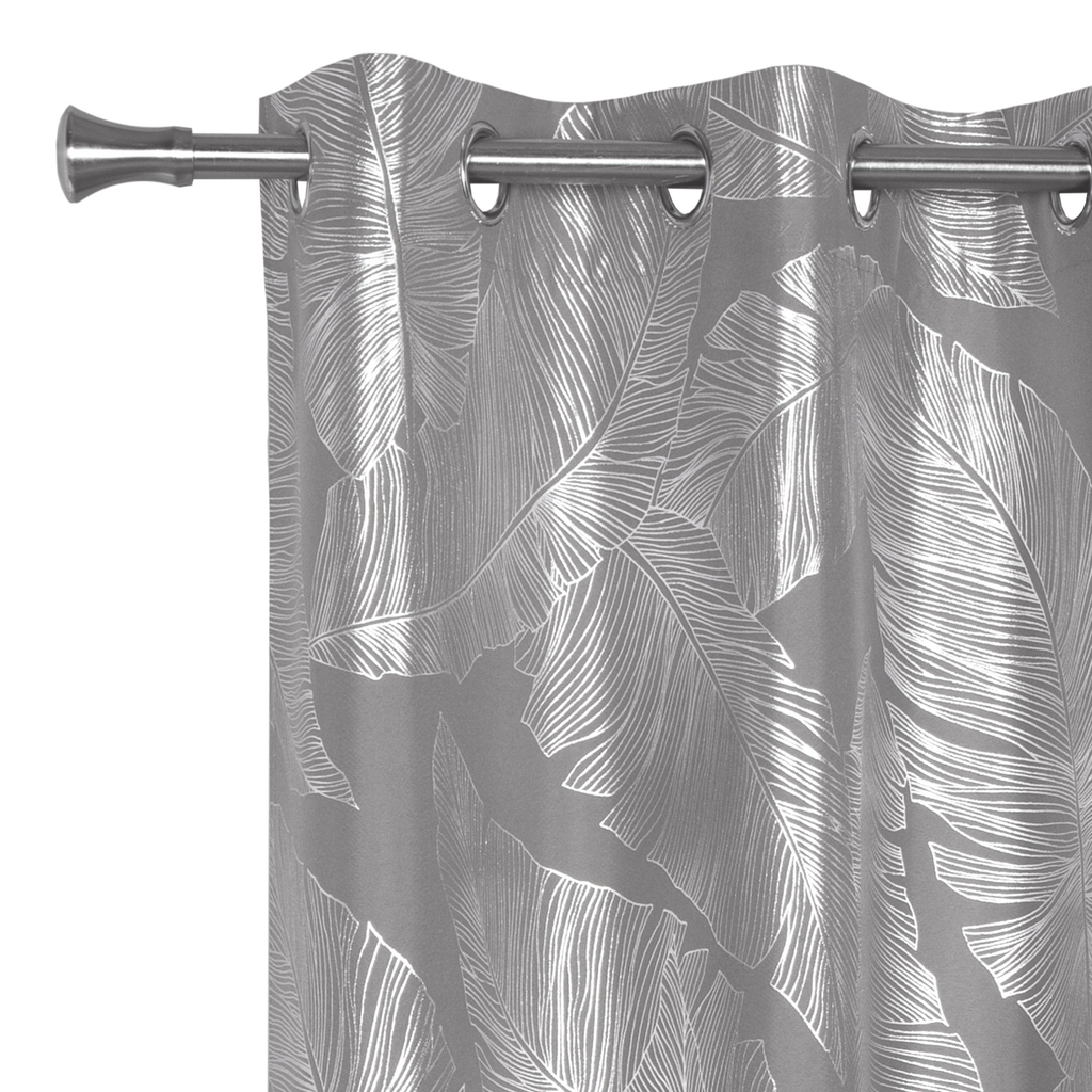 Záves do obývačky na kruhy sivý VANUA 140 x 260 cm