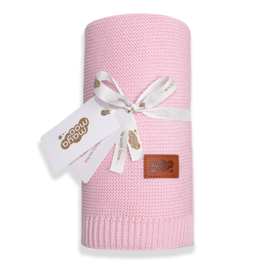 Detská deka bambusová ružová MAYA MOO 80x100 cm