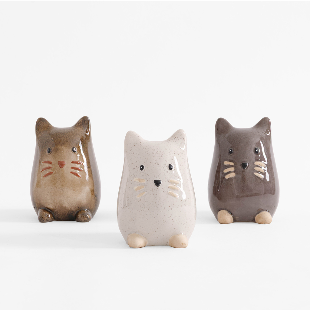 Porcelánová figúrka, mačka, 13 cm, MIX