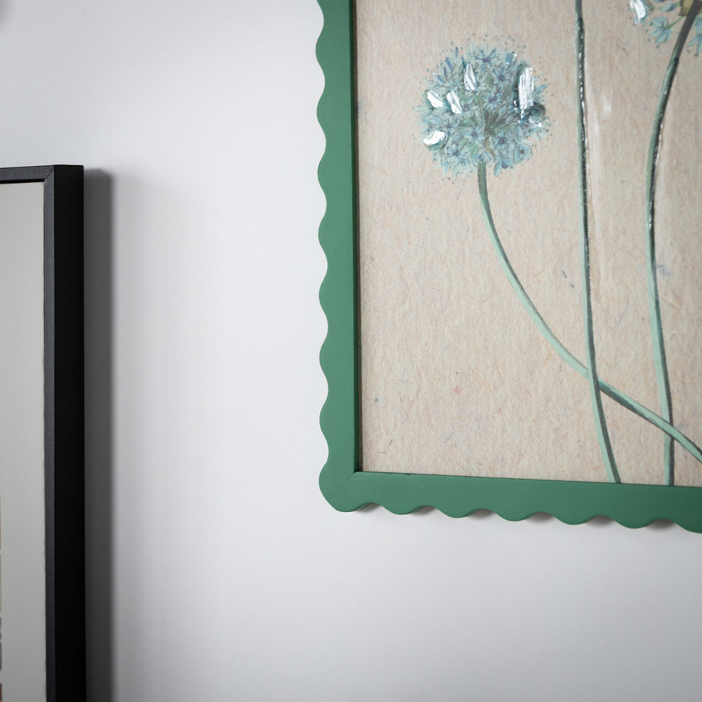 Botanický obraz kvitnúca cibuľa, béžovo-zelená 30x40 cm