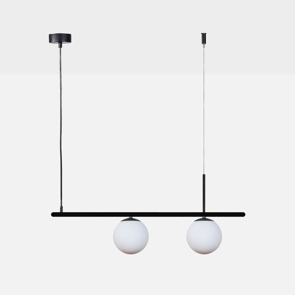 Závesné svietidlo čierne 2 gule FARO