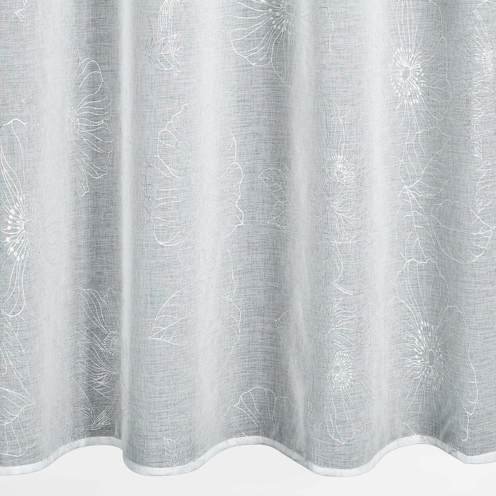 Záclona s priechodkami bielo-strieborná SAGI 140x250 cm