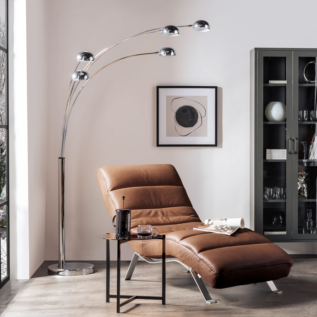 Moderná chrómová stojacia lampa ZODIAC