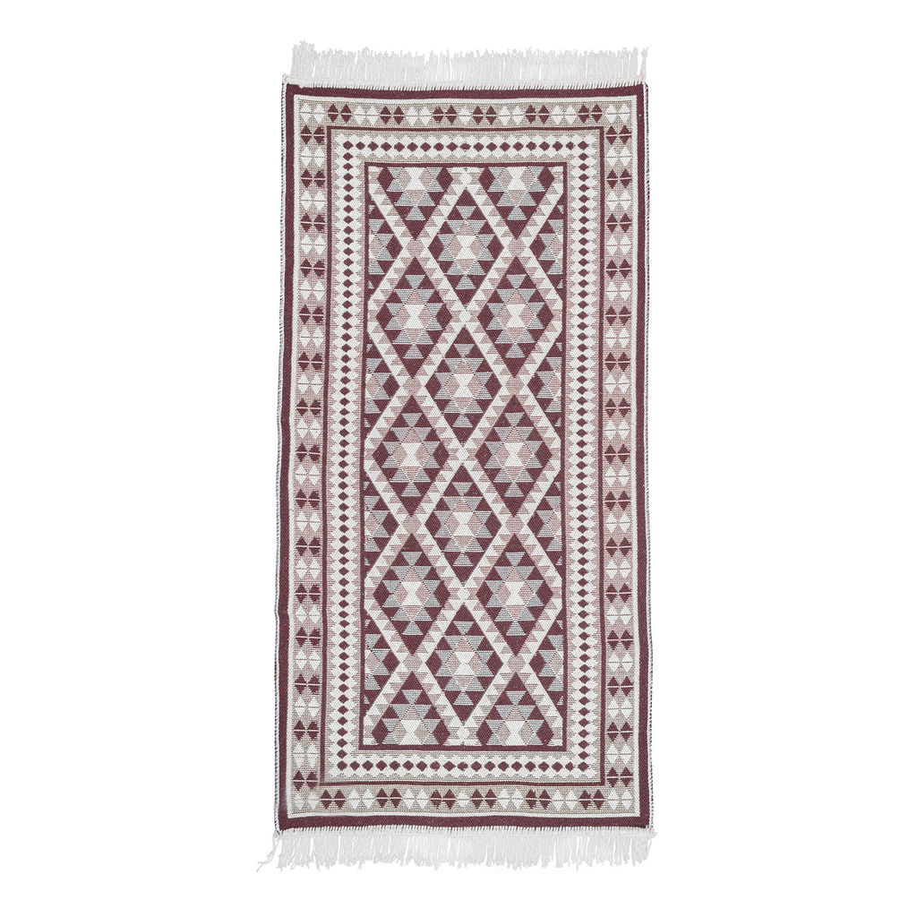 Obojstranný koberec hnedý s kosoštvorcami ALBORG 70x140 cm