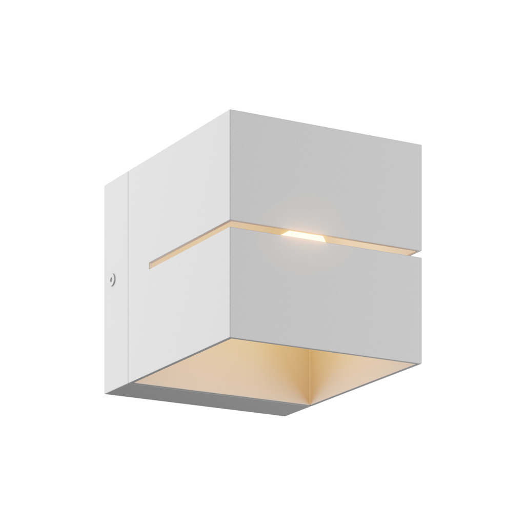 Biele minimalistické nástenné svietidlo kocka TRANSFER WL 2