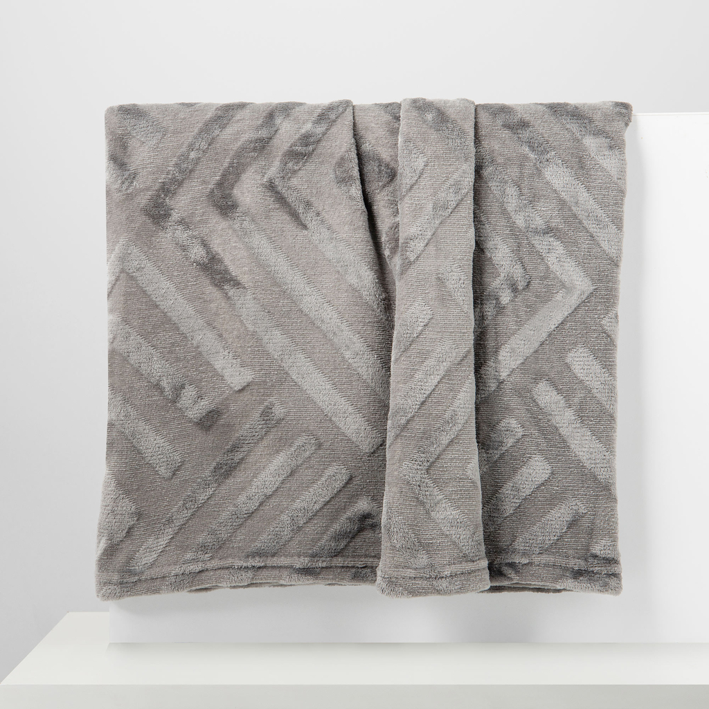 Geometrická deka DOBLE tmavosivá 150x200 cm