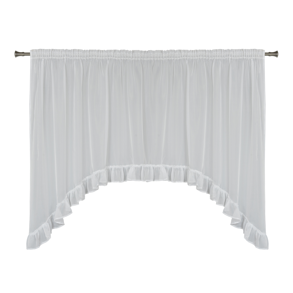 Záclona s volánom na riasiacej páske biela JULIA 160x290cm